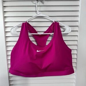 Nike 3X Dri Fit Medium padded Sports Bra Fireberry color